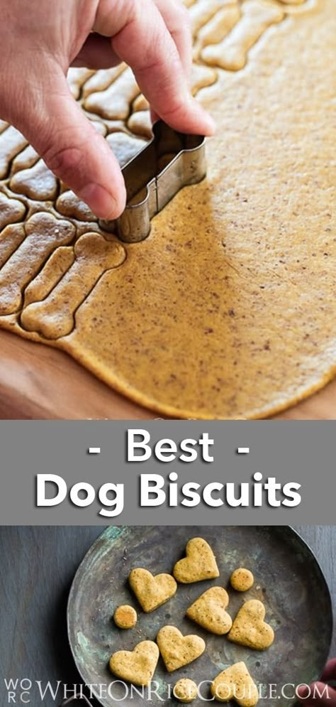 Best peanut butter dog biscuits recipe @whiteonrice Best Dog Biscuit Recipe, Dog Biscuit Recipe, Healthy Dog Biscuits, Homemade Dog Biscuits, Peanut Butter Dog Biscuits, Dog Cookie Recipes, Ground Flax Seed, Dog Treats Homemade Easy, Easy Dog Treat Recipes