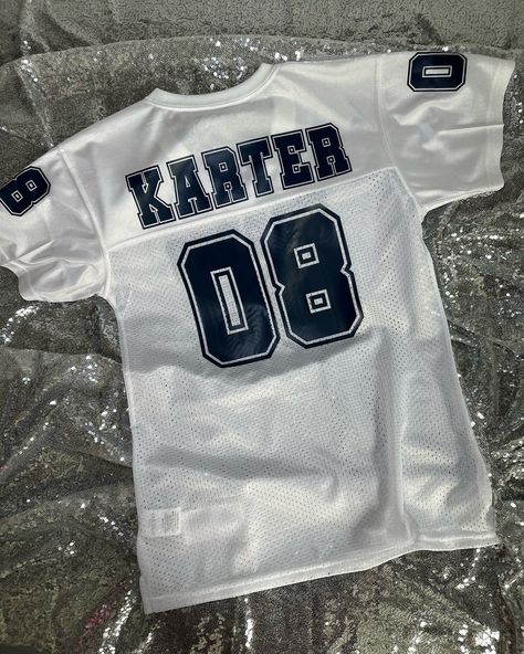 Custom Jersey designed by @jaicreativecollection 🎀 ALL Customs available! DM or TEXT to place an order 313-318-0114 📲 | #customtshirt #customjersey #customhoodie #custommade #footballjersey #baseballjersey #footballgirlfriend Diy Jersey, Football Girlfriend, Place An Order, Custom Jerseys, Custom Hoodies, Jersey Design, Custom T Shirts, Baseball Jerseys, Shirt Ideas