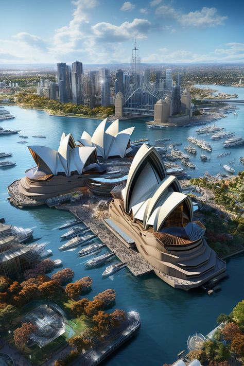 Futuristic Sydney Opera House Opera House Architecture, Azerbaijan Travel, Becky Wwe, San Myshuno, Jorn Utzon, Australia Trip, Iphone Wallpaper Stills, Wallpaper Iphone Love, Playground Design