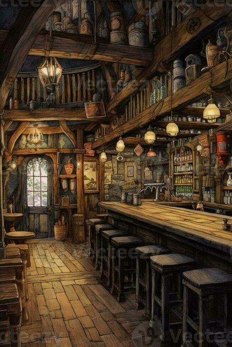 Interior of a pub, Generative AI Game Map, Pub Set, Old Pub, Design Board, Treasure Island, Board Design, Design Inspiration, Map, Photo And Video