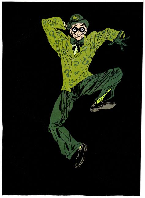 The Riddler by Tim Sale, colours by Gregory Wright * The Riddler Comic, Riddler Comic, Tim Sale, The Riddler, Comic Book, A Man, Green