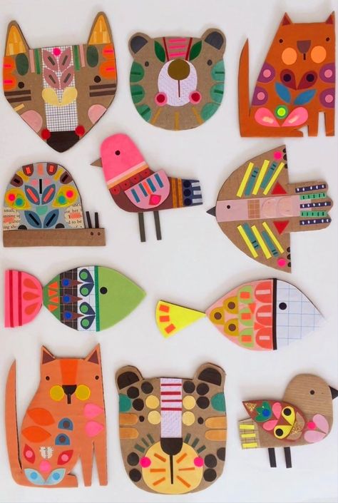 Animals And Birds, Animal Illustrations, Cardboard Art, Easter Hair, Cardboard Crafts, Easter Hairstyles, Animal Crafts, Craft Activities For Kids, Art Classroom