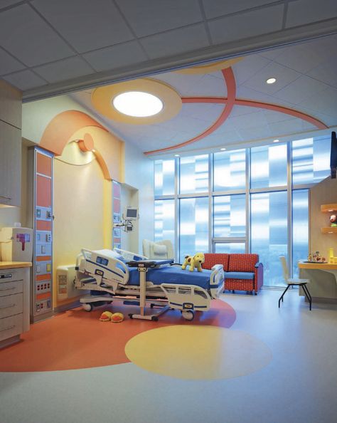 Helen DeVos Children's Hospital, Grand Rapids, MI Picu Hospital Room, Kids Hospital Design, Pediatric Hospital Design, Children’s Hospital, Hospital Room Decorations, Hospital Playroom, Business Office Ideas, Children Hospital Design, Kids Hospital