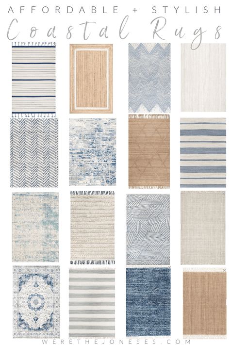 Affordable blue and white rugs for a transitional, coastal, cottage, or modern home. Find your perfect area rug for your living room, bedroom, kitchen and entryway. Coastal Living Room Rugs, Farmhouse Style Rugs, Modern Coastal Living Room, Coastal Style Furniture, Coastal Farmhouse Style, Blue And White Living Room, Beach House Rug, Blue And White Rug, Coastal Dining Room