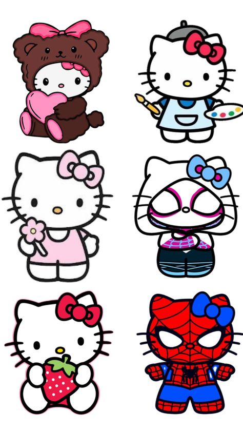 Hello Kitty Halloween Wallpaper, Hello Kitty Stickers, Diy Hello Kitty, Hello Kitt, Drawings For Boyfriend, Hello Kitty Tattoos, Kitty Drawing, Hello Kit, Hello Kitty Cartoon