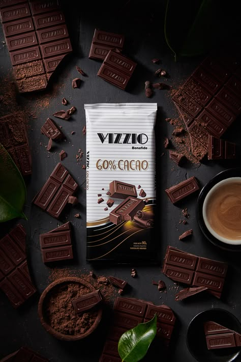 VIZZIO on Behance Coffee Poster Design, Food Photography Dessert, Chocolate Shots, Food Photography Composition, Chocolate Logo, Chocolate Photos, Coffee Shop Photography, Cacao Chocolate, Food Art Photography