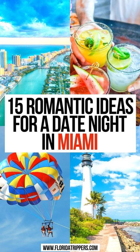 15 Romantic Ideas for a Date Night in Miami Miami Date Night, Vacation For Couples, Ideas For A Date Night, Ideas For A Date, Florida Honeymoon, Couples Things To Do, South Beach Florida, Couples Weekend, Miami Vacation