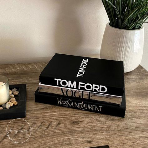 Luxury Stacked Books Home Decor Fashion Designer Decorative | Etsy Book Table Decor, Tom Ford Book, Home Decor Coffee Table, Master Closet Design, Decor Coffee Table, Designer Coffee, Books Decor, Luxury Coffee Table, Book Table