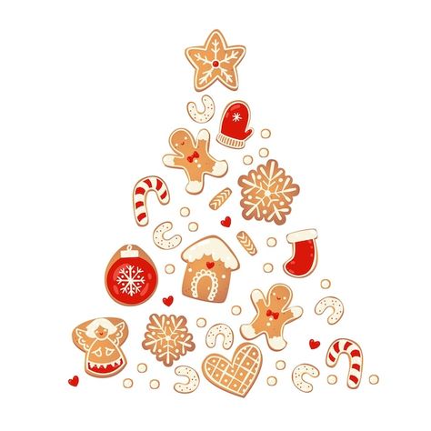 Vector merry christmas card with gingerb... | Premium Vector #Freepik #vector #christmas-cookies #christmas-sweets #christmas-decoration #christmas-objects Cookies House, New Year Design, House Pattern, Christmas Gingerbread Cookies, Christmas Landscape, Cookie House, Christmas Vector, Grey Christmas, Holiday Icon