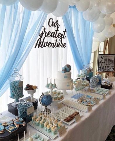 Our Greatest Adventure Sign, Adventure Baby Shower Theme, Perlengkapan Bayi Diy, Our Greatest Adventure, Travel Baby Shower Theme, Travel Baby Showers, Airplane Baby Shower, Adventure Baby Shower, Boy Baby Shower Ideas