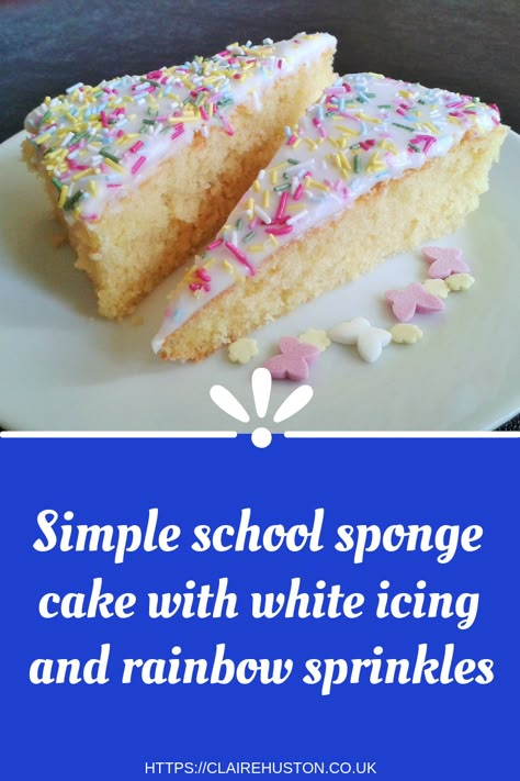 Easy Sponge Cake Recipe, Traybake Cake, School Canteen, Cake Recipes For Kids, Quick Cake, School Cake, Tray Bake Recipes, Quick Videos, Cake Recipes Easy Homemade