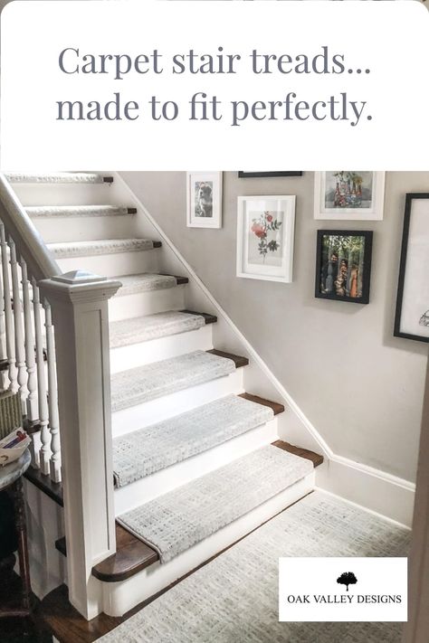 #stairsdecor #stairsmakeover #crafts Stair Treads Bullnose, Padded Carpet Stair Treads, Stair Treads With Landing, Farmhouse Stair Treads, Stick On Stair Treads, Flooring On Stairs Ideas, Rug Stair Treads, Non Skid Stair Treads, Stair Step Design Idea