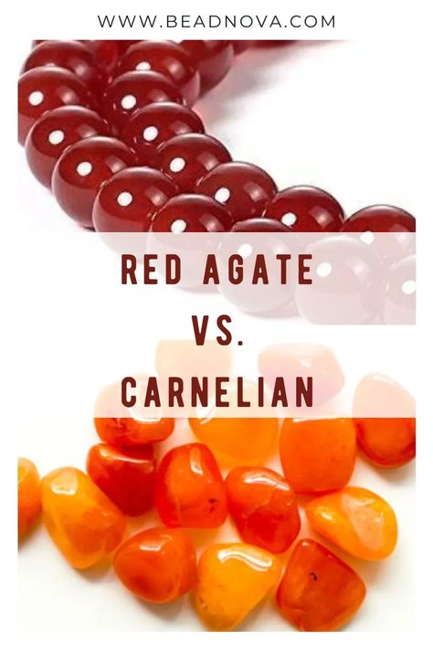 Red agate and carnelian are both chalcedonies and, as such, are remarkably similar to one another. Know how red agate vs. carnelian differs through value, appearance, mineral composition, and healing benefits. #gemstone #crystal #redagate #carnelian #agate Red Agate Crystal Meaning, Red Agate Meaning, Carnelian Crystal Meaning, Crystals Energy, Carnelian Agate, Carnelian Crystal, Crystals Healing Properties, Crystals Healing, Gemstone Meanings