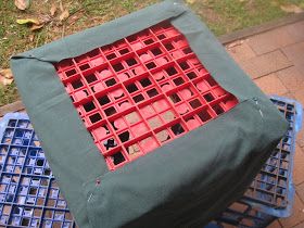 The Practical Frog Blog: Easy to make fabric covers for milk crates! Milk Crate Chairs, Milk Crate Bench, Fabric Storage Ideas, Milk Crate Shelves, Crate And Barrel Registry, Milk Crates Diy, Milk Crate Furniture, Crate Ottoman, Milk Crate Storage