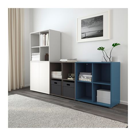 EKET Storage combination with feet - multicolor 1 - IKEA Ikea Small Spaces, Girls Bedroom Storage, Besta Ikea, Ikea Eket, Baby Room Storage, Ikea Storage, Shared Bedrooms, Ikea Family