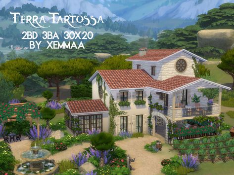 The Sims Resource - Terra Tartosa (No CC) Island Villa Exterior, The Sims 4 Tartosa Build, Sims 4 Tartosa Cc, Sims House No Cc, Tartosa Homes Sims 4, Casas No The Sims 4, Sims 4 Tartosa House, Tartosa Sims 4, Sims Home Cc