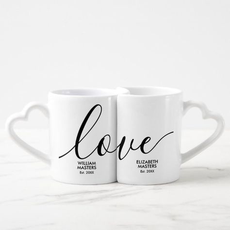 #Love #Valentine's Day #Gifts Couple Coffee, Coffee Mug Set, Romantic Gifts For Her, Couple Mugs, Custom Wedding Gifts, Love Coffee, Wedding Gifts For Couples, Coffee Mug Sets, Mug Custom