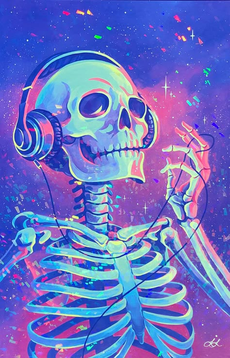 Skeleton Art, Lo Fi, A Skeleton, Skull Art, Phone Backgrounds, Phone Wallpapers, Painting Art, Drawing Ideas, Painting Ideas