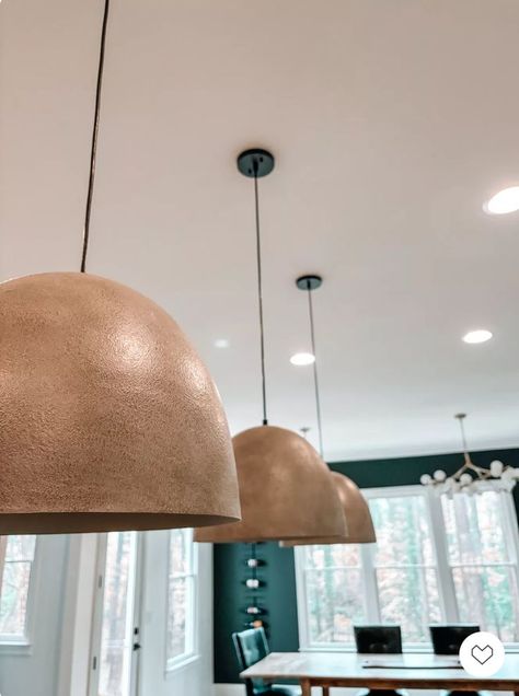 These faux concrete pendant lights are a showstopper and conversation piece in our home! Kitchen Island Pendant Lights, Concrete Pendant Light, Concrete Pendant, Kitchen Island Pendant, One Year Later, Island Pendant Lights, Kitchen Island Lighting Pendant, Island Pendants, Kitchen Island Pendants