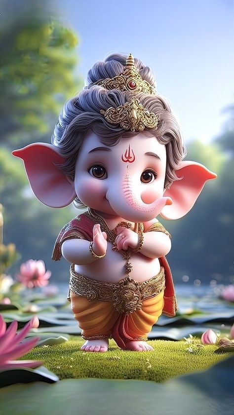 Ganesha Art Illustration, Photos Of Ganesha, Ganesh Ji Images, Ganpati Bappa Wallpapers, Ganesh Art Paintings, Baby Ganesha, Ganesh Wallpaper, Cute Mobile Wallpapers, Ganesh Photo