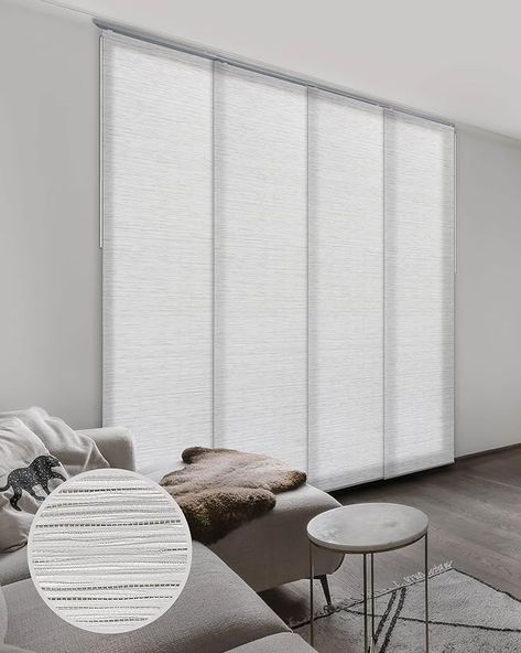 Amazon.com: GoDear Design Adjustable Sliding Panel Track Vertical Blinds 45.8"- 86" W x Up to 96" H, Extendable Blinds for Windows, Room Dividers Walls, Closet Doors, Trimmable Woven Fabric Panel Curtians, Mica : Home & Kitchen Vertical Blinds Alternative, Patio Door Blinds, Blinds Vertical, Panel Track Blinds, Balcony Doors, Door Blinds, Room Divider Walls, Curtains And Draperies, Blinds Curtains