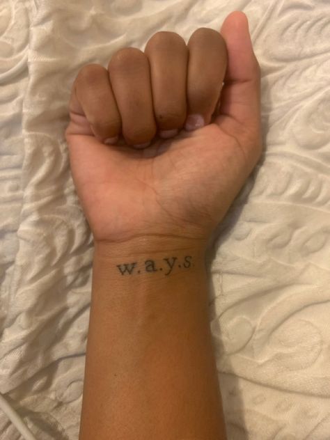 W.a.y.s Tattoo, W A Y S Tattoo, Small Dope Tattoos, Hand Tattoos For Girls, Pretty Hand Tattoos, Black Girls With Tattoos, Spine Tattoos For Women, Pretty Tattoos For Women, Small Hand Tattoos