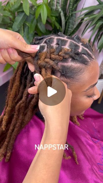 Annette Roche on Instagram: "Loc French braids on @kennedyamber__ using Super Hold Retwist Gel ✨🤩 Shop or book appointment now www.NappStar.com #locs #locstylesforwomen" Bridesmaid With Locs, Locs On Medium Length Hair, Nappstar Locs Styles, Loc Styles Without Retwist, Natural Locks Dreadlocks, Braided Loc Updo, Braid Dreadlocks, Long Loc Styles, Short Loc Styles