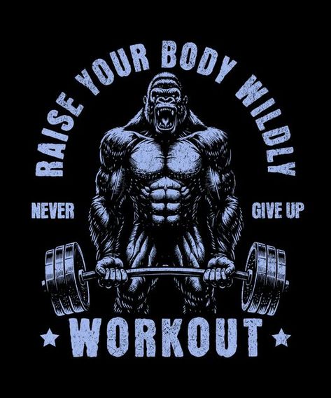 Gorilla bodybuilding T-Shirt Design Template Gym Logo Design Ideas Style, Gym Tshirts Design, Gym Tshirt Design, Logos Gym, Camoflauge Wallpaper, Muscle Art, Gym Motivation Wallpaper, Chill Wallpaper, Bodybuilding T Shirts