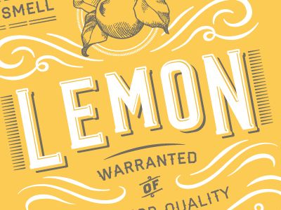 Dribbble - Lemon Packaging by Aaron Heth Lemon Packaging, Retro Packaging, Typography Packaging, Hand Lettering Inspiration, Type Inspiration, Beautiful Lettering, Vintage Packaging, Types Of Lettering, Vintage Lettering