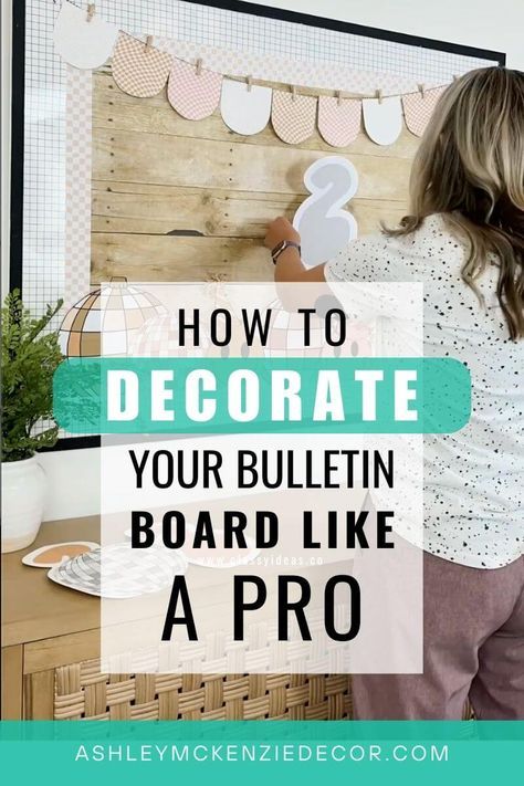 These 4 tips will show you how to decorate your bulletin board like a pro! Take your classroom decor skills to the next level! Did You Know Bulletin Board Ideas, Diy Teacher Bulletin Board, Decorating A Bulletin Board, Teacher Of The Year Bulletin Board, Bulletin Board Ideas Farmhouse, Bulletin Board Tips And Tricks, Decorate Bulletin Board For Office, Cute Office Bulletin Board Ideas, Meet The Teacher Bulletin Board Display