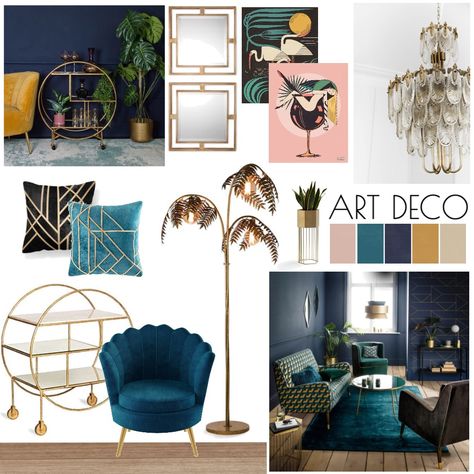 View this Interior Design Mood Board and more designs by KristieNorton on Style Sourcebook Neo Art Deco Interior, Art Deco Interior Bedroom, Art Deco Interior Living Room, Board Interior Design, Modern Art Deco Interior, Art Deco Room, Art Deco Living, Bedding Luxury, Wallpaper Art Deco