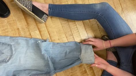 Cuffing Wide Leg Jeans | Ever wonder how to cuff your bootleg pants to achieve the boyfriend look?... these may or my not be my hubby’s work jeans. They are PERFECTLY ripped and... | By Success in Style Cuff Wide Leg Jeans, How To Cuff Wide Leg Jeans, Bootleg Pants, Bootleg Jeans, Work Jeans, Cuffed Jeans, Wide Cuff, Wide Leg Jeans, Wide Leg Pants