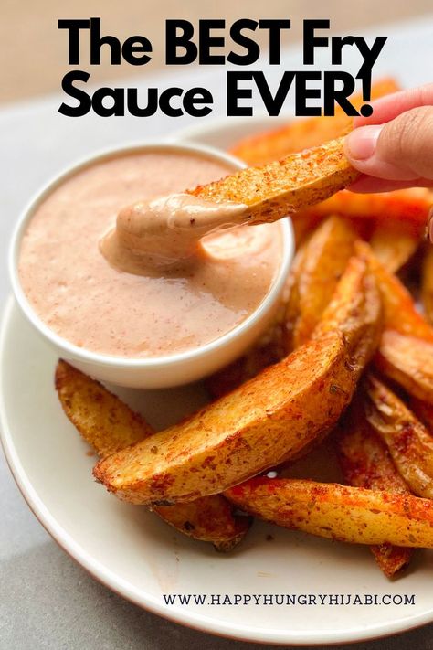 Dunk your fries and potato wedges in this delicious sauce! #sauce #frysauce #easyrecipe #frenchfries #potatowedges Best Fry Sauce, Peaches Salad, Grilled Fruit Dessert, Grill Pineapple, Grilled Potato Recipes, Grilled Fruit Recipes, French Fry Sauce, Homemade Potato Wedges, Grilled Pineapple Recipe