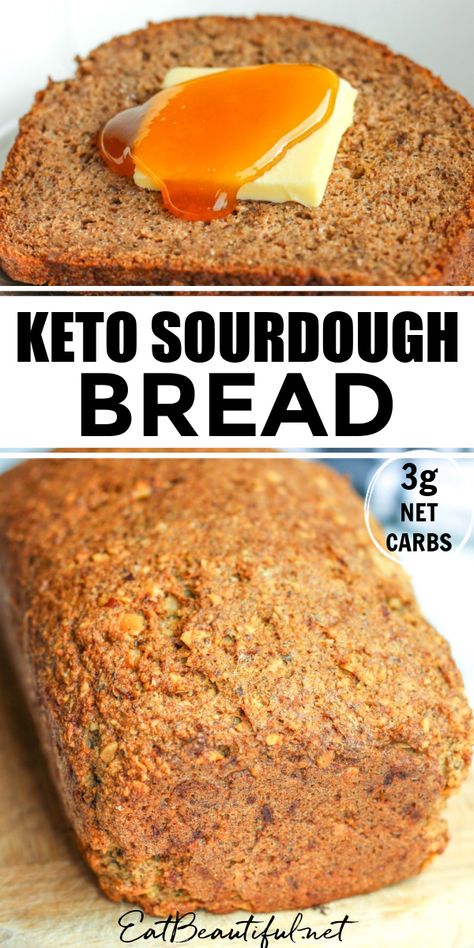 Bread Recipes Sourdough, Low Carb Sourdough, Keto Sourdough Bread, Keto Sourdough, Whole Grain Sandwich, Gluten Free Sourdough Bread, Eat Beautiful, Bread Keto, Best Keto Bread