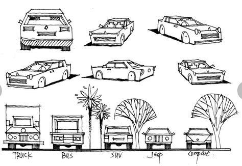 Vehicle Architecture Drawing, Car Entourage Architecture Drawing, Vehicle Entourage Architecture, Car Entourage Architecture, Car Entourage, Art Markers Drawing, Sketch Free, Human Sketch, Plans Architecture