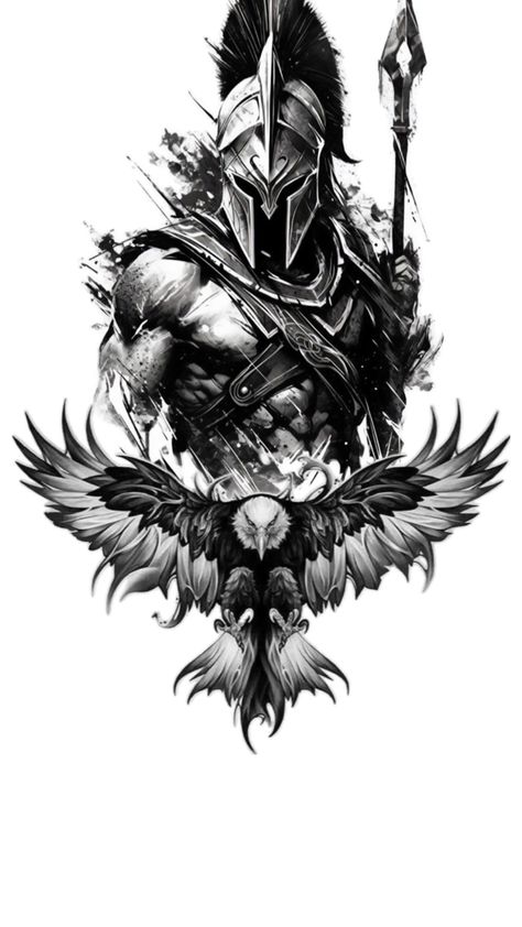 Gladiator Back Tattoo, Warrior Tattoos Design, Ares Tattoo Design, Gladiator Tattoos, Warrior Tattoo Ideas, Spartan Warrior Tattoo, Warrior Tattoo Design, Spartan Design, Sparta Tattoo