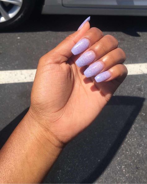 Lavender Almond Nails With Glitter, Lavender Prom Nails, Lavender Glitter Nails, Nails Coffin Shape, Light Purple Nails, Lavender Prom Dresses, Shape Nails, Lavender Haze, Formal Nails