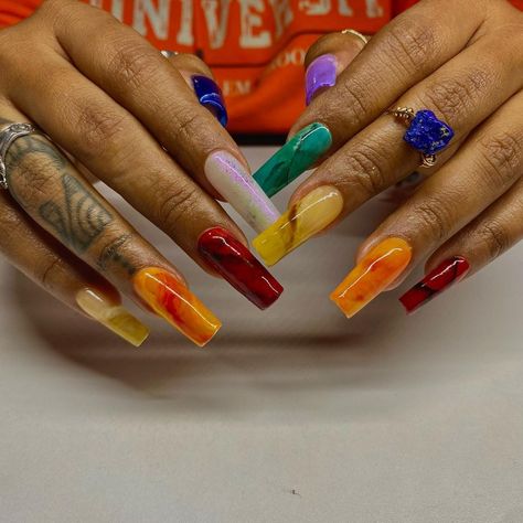 Tahsiyn | Want a stone for each chakra? Say less! . . . #Nailideas #nailinsporation #longnails #apresnails #nailsoninstagram #bronx #pressonnails | Instagram Chakra Nails Designs, Chakra Nail Art, Chakra Nails, Say Less, Nails Designs, Long Nails, Bronx, Art Designs, Press On Nails