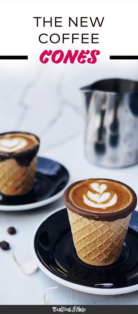 Why wouldn't you want to sip coffee from a waffle cone? Coffee In A Cone, Cappuccino Machine, Coffee Business, Cups Of Coffee, Waffle Cone, New Obsession, Waffle Cones, An Ice Cream, Cold Brew Coffee