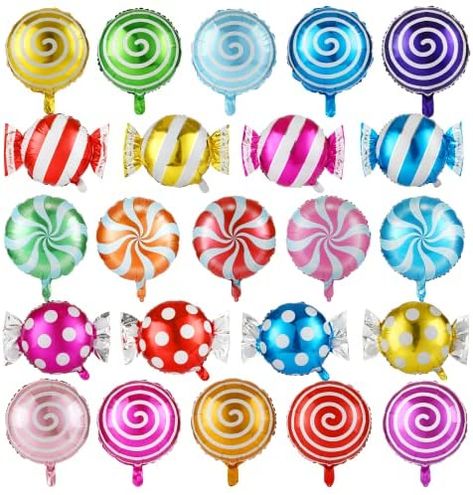 Kesote 23Pcs Sweet Candy Balloons Set Round Lollipop Balloons Candy Land Party Decoration Birthday Balloons Candyland Birthday Party Decoration - 18 inches : Amazon.co.uk: Toys & Games Candyland Party Decorations, Adult Party Decorations, Candy Themed Party, Candy Balloons, Balloons For Birthday, Holiday Baby Shower, Candy Birthday Party, Candyland Birthday, Round Balloons