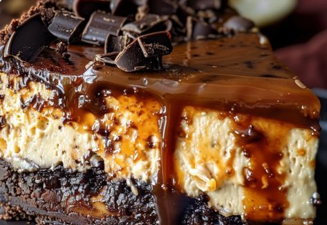 Caramel Brownie Cheesecake Caramel Brownie Cheesecake Recipe, Carmel Brownie Cheesecake Recipe, Turtle Brownie Cheesecake, Caramel Brownie Cheesecake, Brownie Cheesecake Recipe, Chocolate Caramel Cheesecake, Cheesecake Caramel, Mini Cheesecake Bites, Baklava Cheesecake