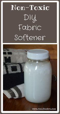 Non-Toxic DIY Fabric Softener. Fabric softeners are filled with toxic chemicals that coat your clothes to make them feel soft. Then you wear these chemicals all day and absorb them into your skin. Ditch the toxic chemicals and make your own non-toxic fabric softener, it's really easy to do! realfoodrn.com Homemade Alternatives, Diy Fabric Softener, Homemade Fabric Softener, Laundry Soap Homemade, Liquid Fabric Softener, Homemade Laundry Detergent, Homemade Laundry, Pinterest App, Diy Home Cleaning