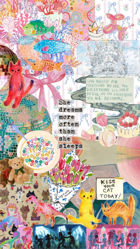 Been a while, but here’s my spring background! #wallpaper #art #quotes #vibes #maximalism  #harrystyles #vintage #pinkaesthetic #aesthetic #collage Maximalism Aesthetic, Spring Background, Wallpaper Art, Maximalism, Aesthetic Collage, Background Wallpaper, Art Quotes, Collage, Quotes