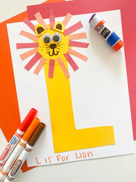 28 EASY Letter Crafts (2023) - ABCDee Learning L Preschool Craft, Letter Art Preschool Alphabet Activities, Letter L Preschool Crafts, L Letter Craft Preschool, The Letter L Crafts Preschool, L Crafts For Preschool, Letter L For Preschoolers, Lowercase A Craft Preschool, Letter Preschool Activities