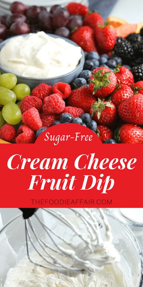 Fruit Dip With Cream Cheese, Healthy Fruit Dip, Easy Fruit Dip, Dip With Cream Cheese, Cream Cheese Fruit Dip, Sugar Free Fruits, Fruit Dips Recipes, Keto Fruit, Keto Cream