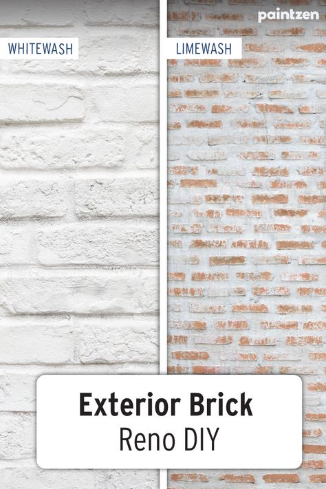 How To Whitewash Exterior Brick, Faux Brick White Washed Wall, Limewash Outdoor Brick, Whitewash Brick Exterior With Siding, Whitewashed Exterior Brick, Whitewash Brick Before And After, Cover Exterior Brick, Refinishing Brick Exterior, Lime Wash On Red Brick