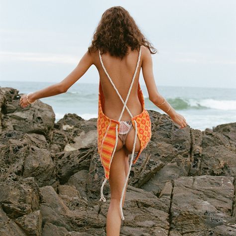 The OOAK Vintage apron towel Dress. Designed to be layered over swimwear as you jump from beach to bar, yoga, wherever your towel needs to go with you. Preserving vintage textiles in one piece. Almost all have sold out- There are only a few left- one pictured and the other is in store Tuchuzy Bondi Beach. I won’t be repeating this one for a while! #sustainablefashion #madeinaustralia #byronbay #dress Vintage Apron Dress, Towel Dress, Vintage Apron, Vintage Towels, Vintage Festival, Reworked Vintage, Hooded Scarf, Aprons Vintage, Apron Dress