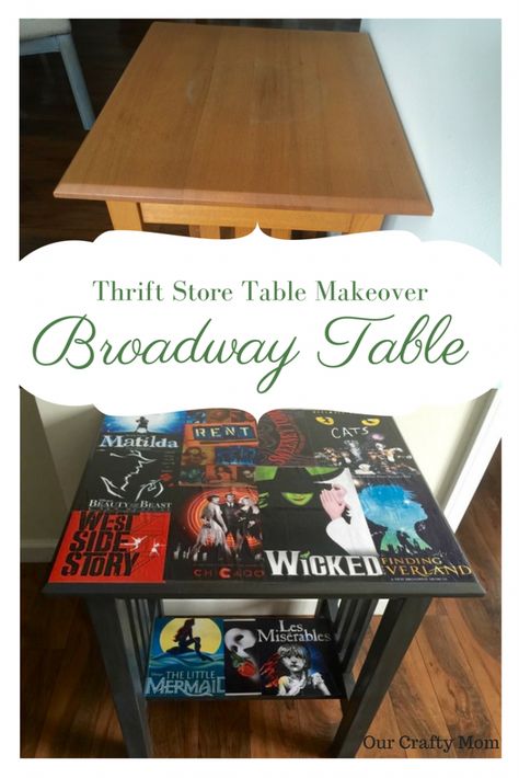 Broadway Themed Room, Theater Major, Purple Bedrooms, Crafty Mom, Artistic Space, Theatre Room, Table Makeover, Crafty Moms, Diy Resin Crafts