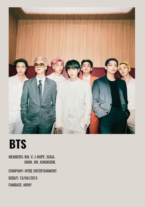 Bts Company, Kpop Minimalist, Boys Korean, Bts Poster, Minimalist Music, Bts Polaroid, Music Poster Ideas, Film Posters Minimalist, Kpop Profiles