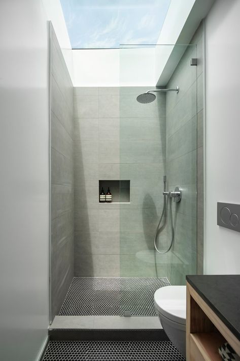 Photo 20 of 44854 in Photos - Dwell Shower With Skylight, Black Ikea Kitchen, Granny Suite, Cozy Workspace, Ceramic Tile Wall, Garage Renovation, Futuristic Home, Accessory Dwelling Unit, Modern Bathrooms